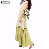 Dress Wanita Terbaru ZANZEA Spring O Neck Long Sleeve Ethnic Retro Embroidery Floral - Cantik Menawan