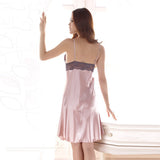 Faux Silk Braces Dress Girls Lace Sleepwear Nightgown - Cantik Menawan