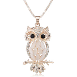 Kalung Stylish Gallant Sparkling Owl Crystal Charming Flossy Necklaces & Pendants - Cantik Menawan