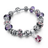 Gelang Perak Crystal Purple - Cantik Menawan