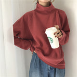 Sweater Wanita Terbaru Casual Loose Turtleneck Knitted Jumpers - Cantik Menawan